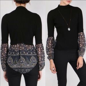 Veronica Beard Moon Mixed Media Sweater